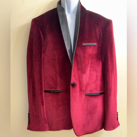 Other - Vercini Red Velvet Blazer